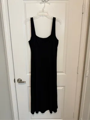 Loft Ribbed A Line Midi Dress Sz 10 NWT Ponte Knit Fit and Flare Zip Back thumbnail 3