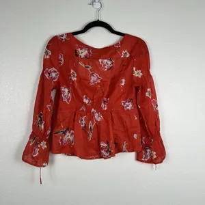 Free People Cherish The‎ Light Floral Blouse Sz S thumbnail 10