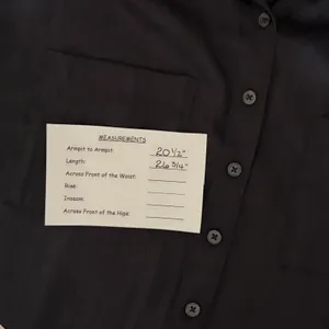 ANTHROPOLOGIE Black Satin Button Down Shirt Blouse Top Pockets Solid Small thumbnail 13