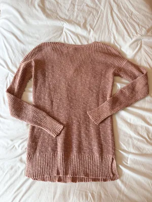 American Eagle Pink Lace Up Sweater Size XS thumbnail 2