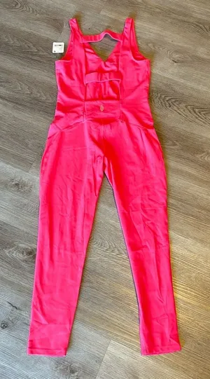 FP MOVEMENT Never Better Onesie Romper Neon Coral NWT thumbnail 1