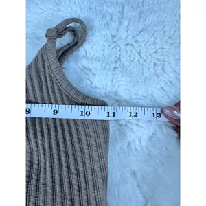 Aerie Brown Ribbed Bodice Tiered Mini Dress Crochet Trim Cottagecore Boho S thumbnail 5