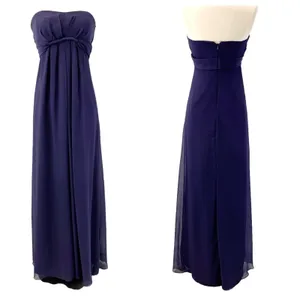 Vineyard‎ Collection Women 4 Bridesmaid Dress Strapless Purple Twist Chiffon thumbnail 2