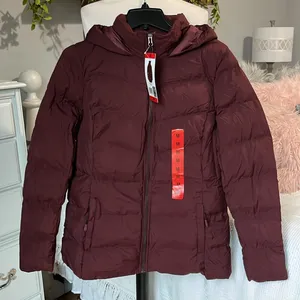 Puffer Coat Ski Jacket 32 Degrees Burgundy Maroon Womens Medium Hooded thumbnail 8
