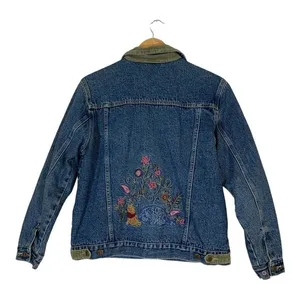 Vintage Disney Winnie The Pooh Embroidered Jean Jacket Size Small thumbnail 2