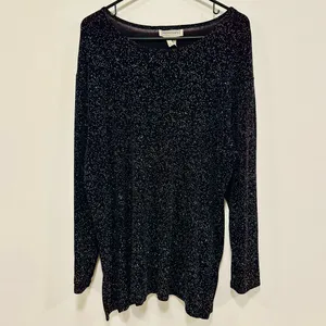 Vintage impressions Glittering Black Women's top size large! thumbnail 2