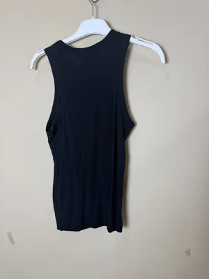 Banana Republic Cotton Knit Super Soft Black Tank Top Size Small thumbnail 5