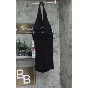 NWT Emerald Sundae Draped Halter Open Ruched Back Juniors Top JWC1061 Black 2XS thumbnail 5