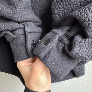 Alo Black Sherpa Snap Button Cozy Relaxed Oversized Teddy Coat Size Medium/Large thumbnail 8