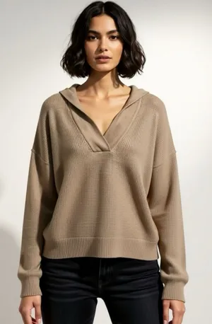 Aerie CozyUp Waffle Sweater Hoodie thumbnail 1