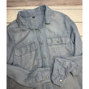 Kut from the Kloth Womens Denim Jean Button Up Shirt MEDIUM Blue thumbnail 7