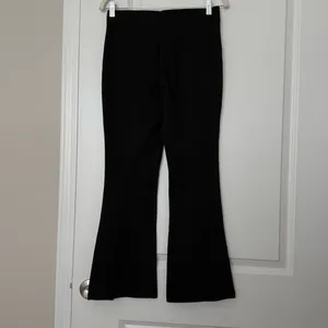 Zara Black Flare Leg Pull On Knit Pants Front Seam Trousers Size Medium thumbnail 3