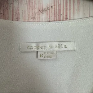 Cooper & Ella White V Neck Cold Shoulder Long Sleeve Double Layer Blouse Size M thumbnail 7