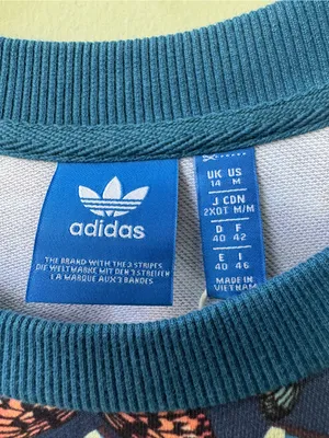 Adidas x Farm Rio - Borbomix Blue Sweatshirt with Pink Trefoil and Ornate Yoke thumbnail 10