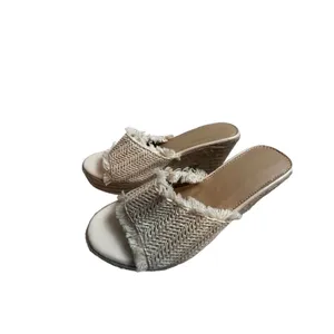 Espadrille Platform sandals off white braid detail ivory sandal sz8 (no tag) thumbnail 4