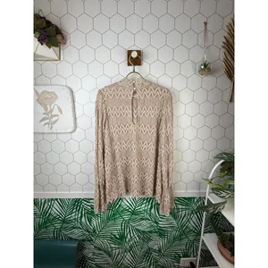 Free People Tan Lace Long Sleeve Tunic Top - Size - Medium thumbnail 5