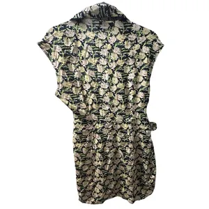Urban Outfitters Yellow Green Floral Short Sleeve Wrap Dress NEW Sz Medium Boho thumbnail 6