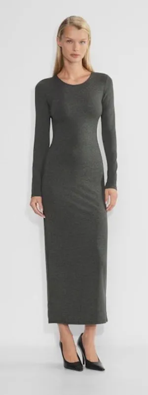 Aritzia Wilfred Free Dark Gray Bodycon Midi Dress Size M‎ Effortless Capsule thumbnail 1