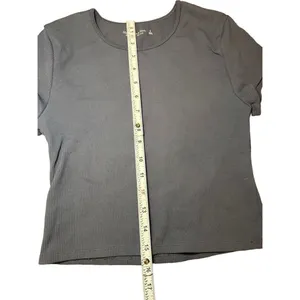 Abercrombie & Fitch‎ Grey Blue ribbed stretchy top sz S thumbnail 5