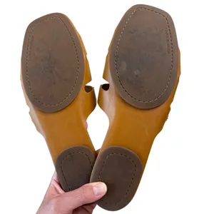 Tory Burch Ines Multi Strap Slides‎ Tan Blue White Leather Sandals 11 thumbnail 9