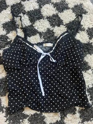 Aeropostale Black Polka Dot Tank Top thumbnail 3