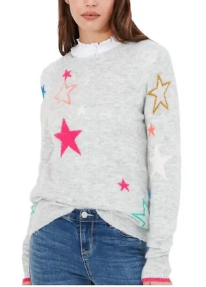 Joules Chantelle Grey Marl Star Sweater Size 8 thumbnail 1