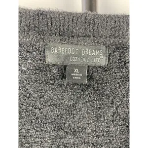 Barefoot Dreams CozyChic Lite Cardigan Black Carbon V-Neck Sweater BDWCL22246 XL thumbnail 4