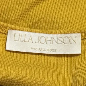 Ulla Johnson‎ Koa Ribbed Knit Top Golden Yellow Ruffle Sleeve Feminine Dainty L thumbnail 10