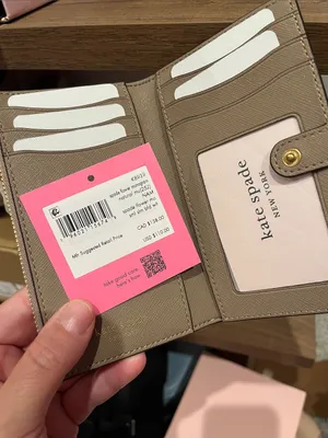 Kate Spade Spade Flower Monogram Coated Canvas Small Bifold Wallet Natural Multi thumbnail 5