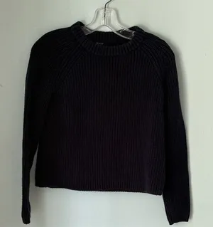 Quince 100% Organic Cotton Fisherman Boatneck Sweater‎ Blue XS thumbnail 1