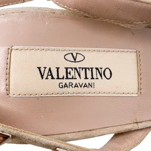 Valentino Garavani Rockstud Nude Mesh Suede Slingback Pointed Toe Pumps EU 39 thumbnail 12