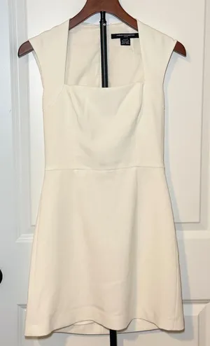 French Connection Cream Square Neck Sleeveless A-Line Mini Dress Size 2 thumbnail 1