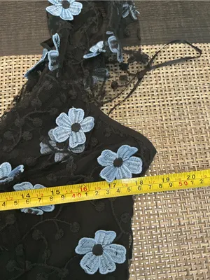 La Maison Talulah Black Blue Floral Embroidered Lace Maxi Dress thumbnail 11