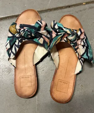 Dolce Vita Parin Knot Bow Slide Sandals Tropical Green Size 7.5 EUC thumbnail 1