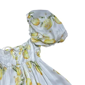 For Love & Lemons Serafina Yellow Lemons Mini Dress Womens S thumbnail 3