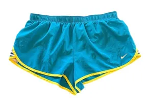 Nike Women's Athletic Shorts in Teal and‎ Yellow Dri-Fit thumbnail 1