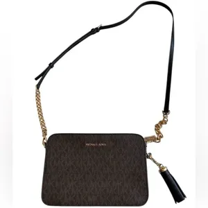 ✨MICHAEL KORS Ginny Brown Black logoed Crossbody Bag✨ thumbnail 3