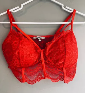Papaya Red Sexy Lace Bra Size Large thumbnail 1
