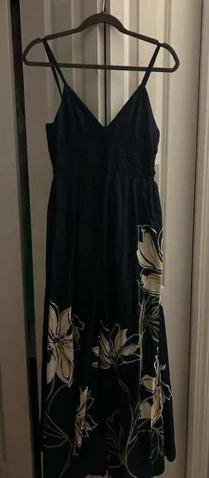 Gorgeous Navy and Floral Dress Maxi thumbnail 1