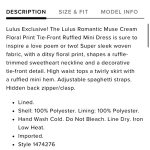 Lulus Romantic Muse Cream Floral Print Tie-Front Ruffled Mini Dress Medium NEW thumbnail 6