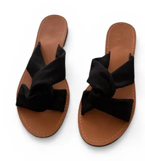 The royal standard suede knot slide sandals thumbnail 1