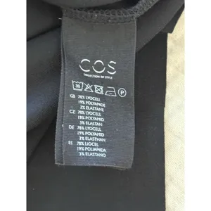Cos Midi Layered Dress Size 6 Small Black Asymmetrical Minimalist Modern S/S‎ thumbnail 3
