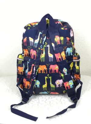 Brosports Big BackPack Black Unisex Elephant Giraffe Print Light Packets Travel. thumbnail 4