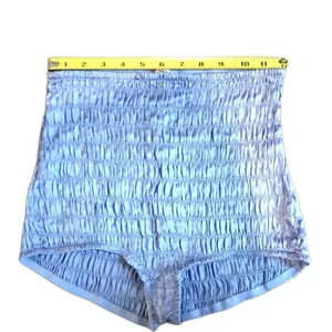 Free People Intimately Smocked Ruched Bloomer Shorts Blue High Waist XS NWOT thumbnail 5