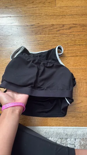 Fabletics Bra Top black with white trim thumbnail 3