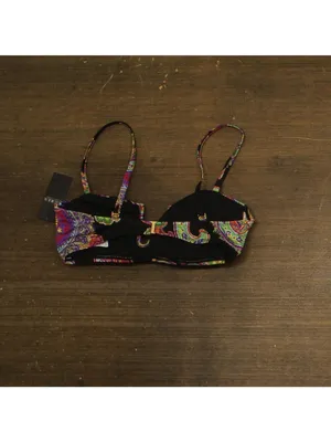NWT Lauren Ralph Lauren U-Wire Bikini Top Swim Bordado Paisley Black Multi 12 thumbnail 5