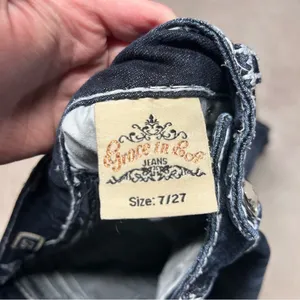 Grace in LA Women's Dark Wash Embellished Western Boot Cut Jeans Size 27 thumbnail 7