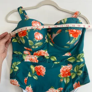 Cupshe NEW 0X Green Floral Moulded One Piece Swimsuit thumbnail 15