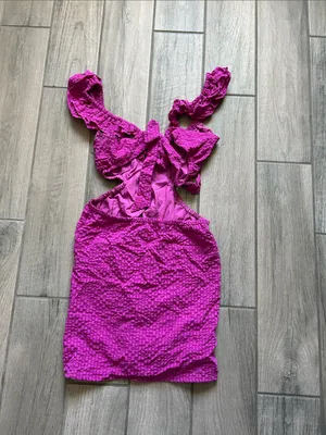 Le Lis Fuchsia Smocked Mini Dress thumbnail 3