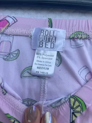 Roll Outta Bed Pink Cocktail Lime Pajama Pants Women’s Medium Lounge Sleepwear thumbnail 2